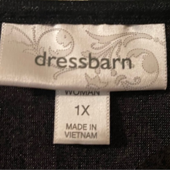 Dressbarn Plus Size Womens blue/black/sheer top size 1X pre-owned - Picture 4 of 13